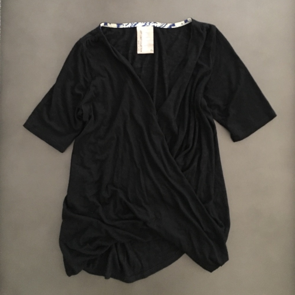 Black Dolan wrap shirt